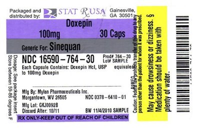 Label Image 100 mg (Doxepin 100mg Label 764)